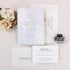 fine art rose and leaves minimal vellum wedding invitations CWIV42